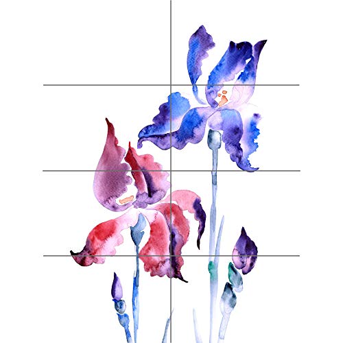 Artery8 Poster mit Blumen, Violett, Iris, XL, 8 Teile von Artery8