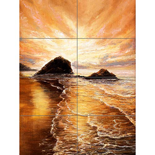 Artery8 Golden Sunrise Painting XL Giant Panel Poster (8 Sections) Sonnenaufgang Gemälde von Artery8