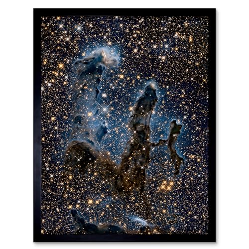 Artery8 Hubble Space Telescope Image The Pillars of Creation Blue Haze Near Infrared View of Eagle Nebula Light Silhouettes of Stars Dust and Gas Art Print Framed Poster Wall Decor 12x16 inch Artery8 Hubble Space Telescope Image The Pillars of Creation Blue Haze Near Infrared View of Eagle Nebula Light Silhouettes of Stars Dust and Gas Art Print Framed Poster Wall Decor 12x16 inch von Artery8