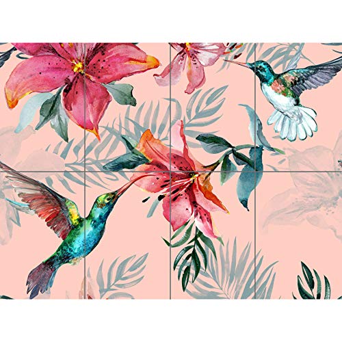 Artery8 Humingbirds And Lilies XL Giant Panel Poster (8 Sections) von Artery8