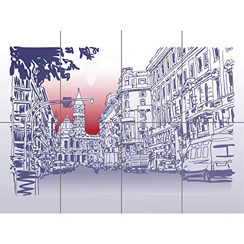 Artery8 Italian Cityscape Illustration XL Giant Panel Poster (8 Sections) Italienisch Stadtbild von Artery8