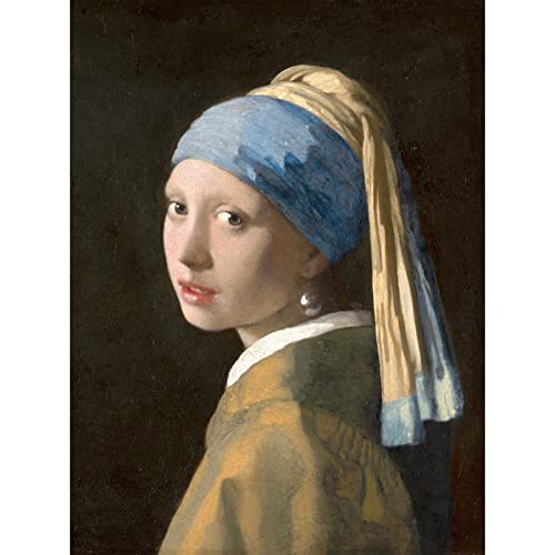 Artery8 Johannes Vermeer Girl with a Pearl Earring Reproduction Painting Art Print Canvas Premium Wall Decor Poster Mural von Artery8