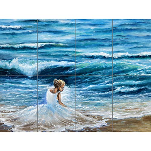 Artery8 Lady Wearing White By The Sea XL Giant Panel Poster (8 Sections) von Artery8