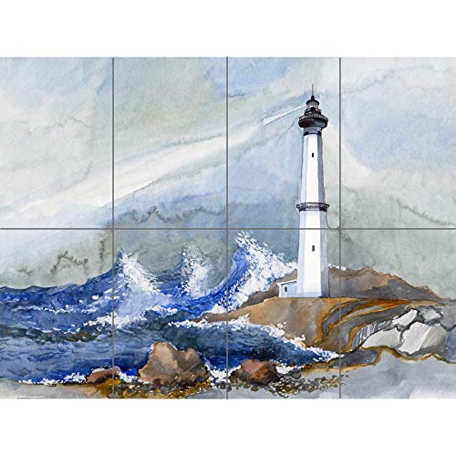 Artery8 Lighthouse Nautical Painting XL Giant Panel Poster (8 Sections) Leuchtturm Gemälde von Artery8