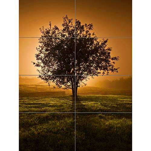 Artery8 Lone Tree Sunset Photo XL Giant Panel Poster (8 Sections) Baum Sonnenuntergang Fotografieren von Artery8