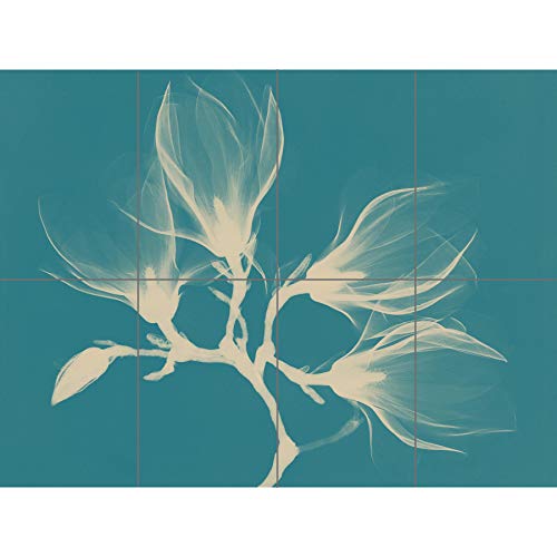 Artery8 Magnolia Branch Xray Blue XL Giant Panel Poster (8 Sections) Blau von Artery8