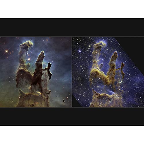 Artery8 NASA James Webb Hubble Comparison Space Telescope Pillars of Creation Eagle Nebula Extra Large XL Wall Art Poster Print von Artery8