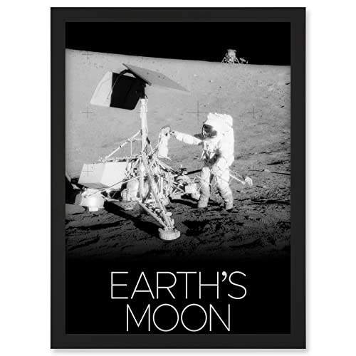Artery8 NASA Our Solar System Earth's Moon Apollo 12 Lunar Surveyor Artwork Framed A3 Wall Art Print von Artery8