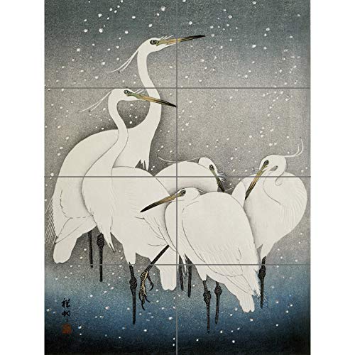 Artery8 Ohara Koson Group Of Egrets Japanese Painting XL Giant Panel Poster (8 Sections) Gruppe japanisch Gemälde von Artery8