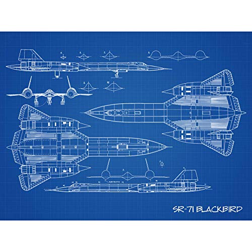 Artery8 SR-71 Blackbird Habu US-Flugzeug Spionageflugzeug Ungerahmter extragroßer Druck von Artery8