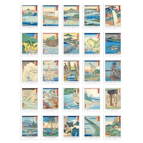 Artery8 Set Pack of 50 Utagawa Hiroshige Japanese Woodblock Ukiyo-e Collage Kit Postcards Bedroom A6 14.8 x 10.5 cm (5.8 x 4.1) von Artery8