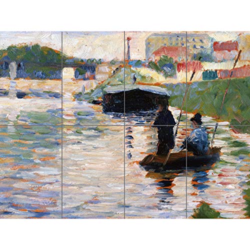 Artery8 Seurat View of The Seine Painting XL Giant Panel Poster (8 Sections) Aussicht Gemälde von Artery8