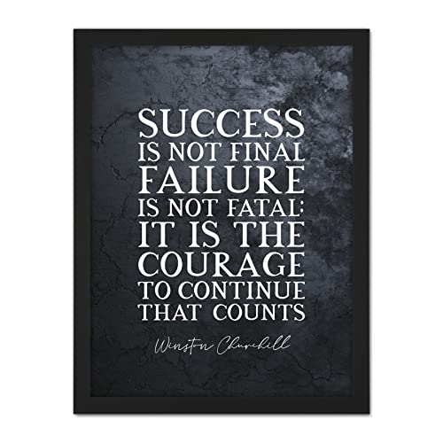 Artery8 Slate Quote Winston Churchill Success Artwork Framed Wall Art Print 18X24 Inch Zitieren Kirche Mauer von Artery8