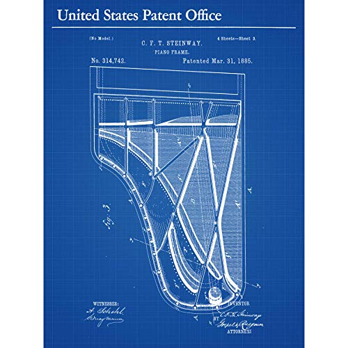 Artery8 Steinway Piano Frame 1885 Internals Vintage Music Patent Large Wall Art Poster Print Thick Paper 18X24 Inch Jahrgang Musik Wand Poster drucken Artery8 Steinway Piano Frame 1885 Internals Vintage Music Patent Large Wall Art Poster Print Thick Paper 18X24 Inch Jahrgang Musik Wand Poster drucken von Artery8