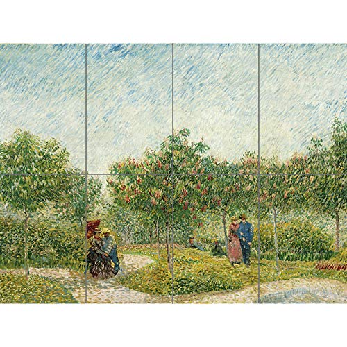 Artery8 Vincent Van Gogh Garden with Courting Couples XL Giant Panel Poster (8 Sections) Garten von Artery8