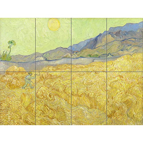 Artery8 Weizenfeld mit Schnitter von Vincent Van Gogh Großer mehrteiliger Druck von Artery8