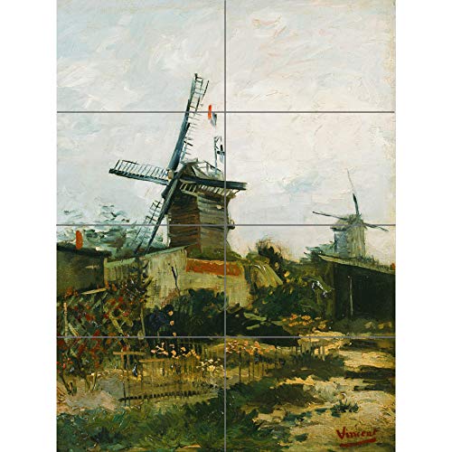 Artery8 Vincent Van Gogh Windmills On Montmartre XL Giant Panel Poster (8 Sections) von Artery8