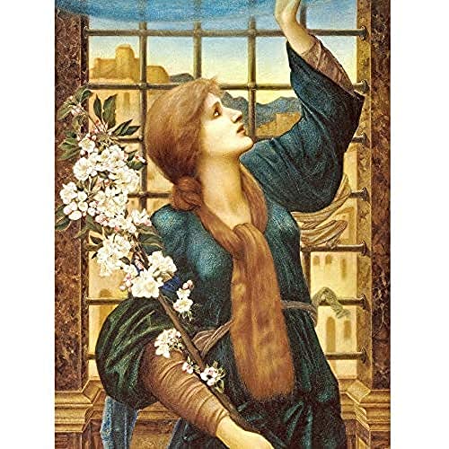 Burne Jones Hope Woman Flowers Painting Unframed Wall Art Print Poster Home Decor Premium Frau Blumen Gemälde Wand Zuhause Deko von Artery8