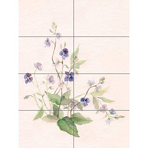 Flower Veronica Watercolour XL Giant Panel Poster (8 Sections) Blume Aquarell von Artery8