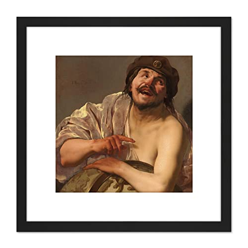 Artery8 Hendrick Ter Brugghen Democritus Painting 8X8 Inch Square Wooden Framed Wall Art Print Picture with Mount von Artery8