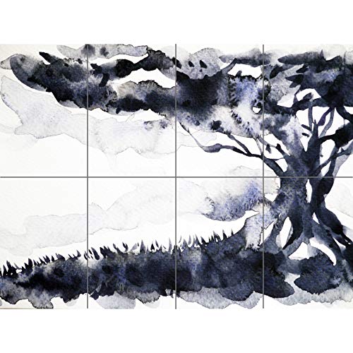 Ink Abstrakter Baum XL Riesen-Panel-Poster (8 Abschnitte) von Artery8