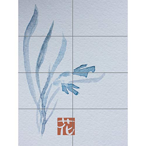 Japanese Watercolour Flower Texture XL Giant Panel Poster (8 Sections) japanisch Aquarell Blume von Artery8