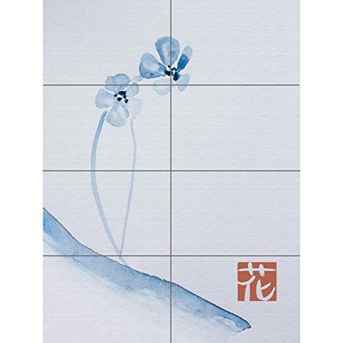 Japanese Watercolour Flower XL Giant Panel Poster (8 Sections) japanisch Aquarell Blume von Artery8