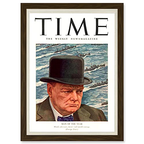 Magazine War 1941 Winston Churchill 'Man Of The Year' Time A4 Artwork Framed Wall Art Print Cover des Magazins Krieg Kirche Mauer von Artery8