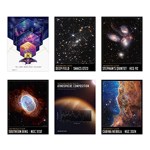 Artery8 NASA James Webb Space Telescope First Deep Field Images Wall Art Poster Pack of 6 von Artery8