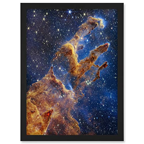 NASA James Webb Space Telescope Pillars of Creation Eagle Nebula Artwork Framed A3 Wall Art Print von Artery8