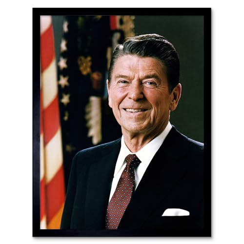 Artery8 Official Portrait US President Ronald Reagan Photo Art Print Framed Poster Wall Decor 12x16 inch Porträt Präsident Fotografieren Wand Deko von Artery8