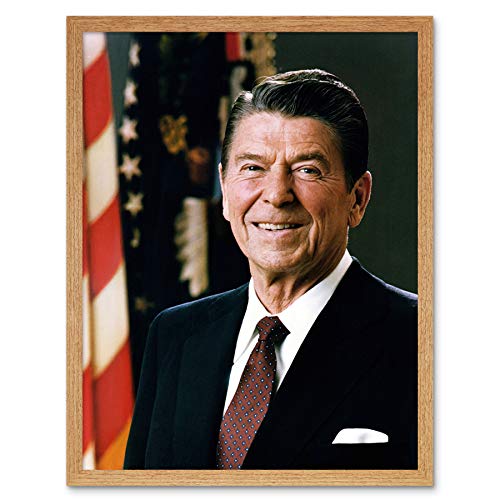 Official Portrait US President Ronald Reagan Photo Art Print Framed Poster Wall Decor 12x16 inch Porträt Präsident Fotografieren Wand Deko von Artery8