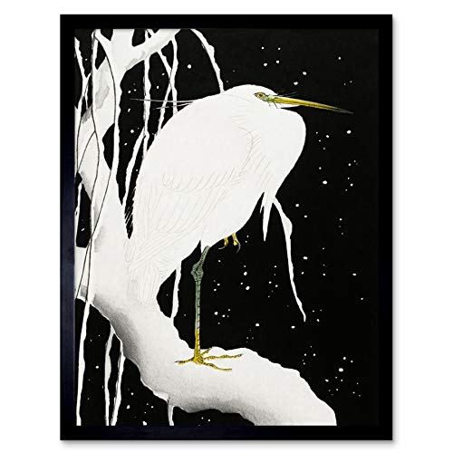 Artery8 Ohara Koson Heron In Snow Japanese Painting Art Print Framed Poster Wall Decor 12x16 inch Held Schnee japanisch Malerei Wand Deko von Artery8