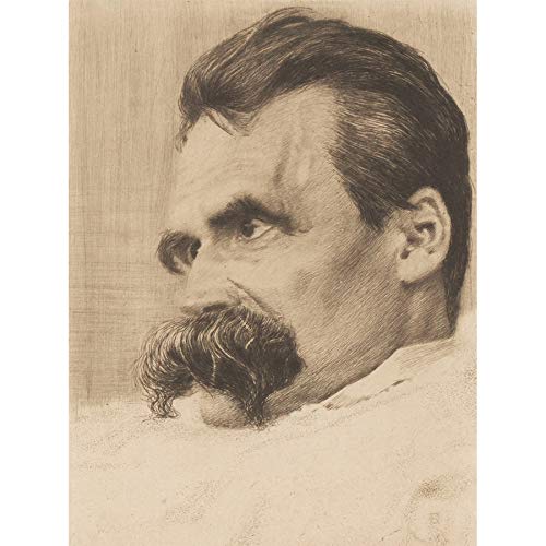 Kunstdruck auf Leinwand, Motiv: Oldes Porträts, Philosoph, Friedrich Nietzsche, Premium-Wanddekoration von Artery8