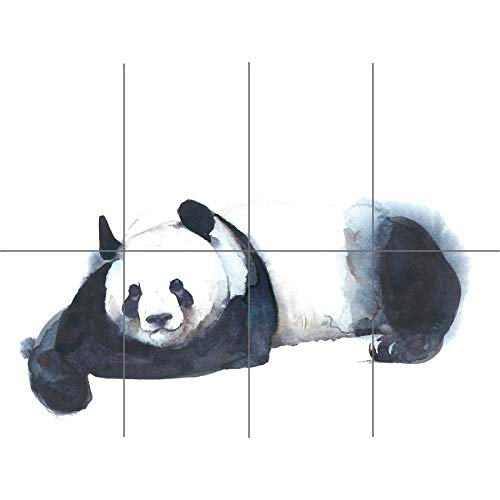 Panda Resting Watercolour XL Giant Panel Poster (8 Sections) Aquarell von Artery8