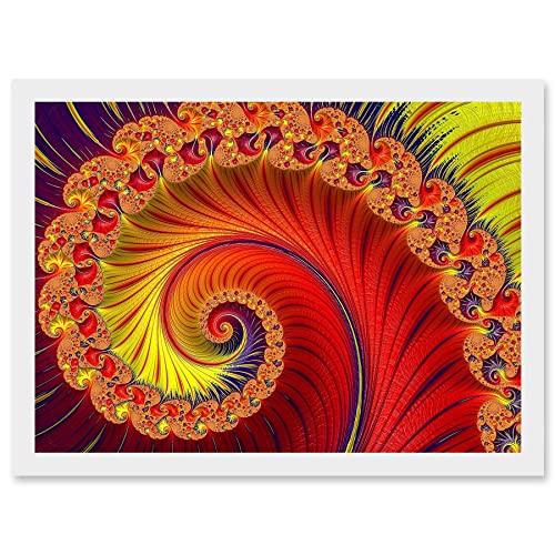 Photo Fractal Flower Spiral mandelbrot Artwork Framed A3 Wall Art Print von Artery8