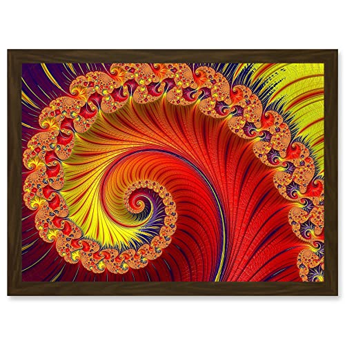 Photo Fractal Flower Spiral mandelbrot Artwork Framed Wall Art Print A4 von Artery8