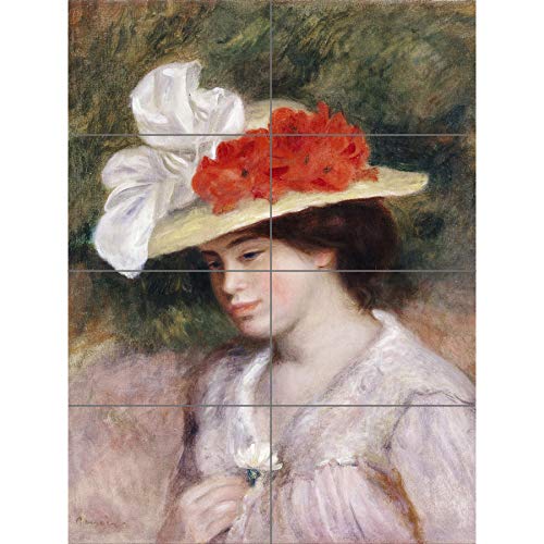 Pierre Auguste Renoir Woman In A Flowered Hat XL Giant Panel Poster (8 Sections) Frau Blume von Artery8