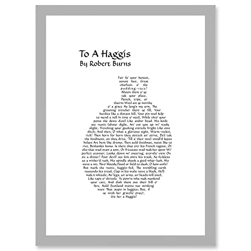 Quote Scottish Poem Robert Burns Address To A Haggis Typograph Artwork Framed Wall Art Print A4 von Artery8