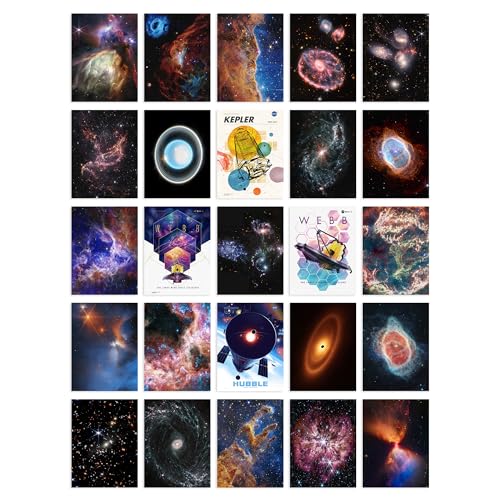 Set Pack of 50 James Webb Hubble Nasa Galaxies Star Clusters Universe Outer Space Collage Kit Postcards Bedroom A6 Set Pack 15x10 cm (6x4") von Artery8