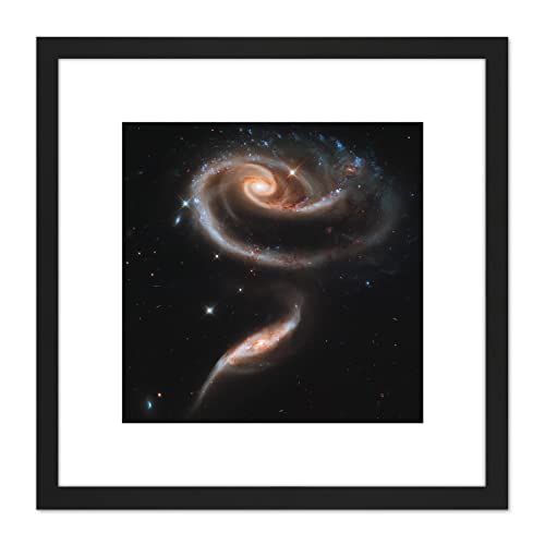 Artery8 Space Galaxies Hubble Space Picture Picture 8X8 Inch Square Wooden Framed Wall Art Print Picture with Mount von Artery8
