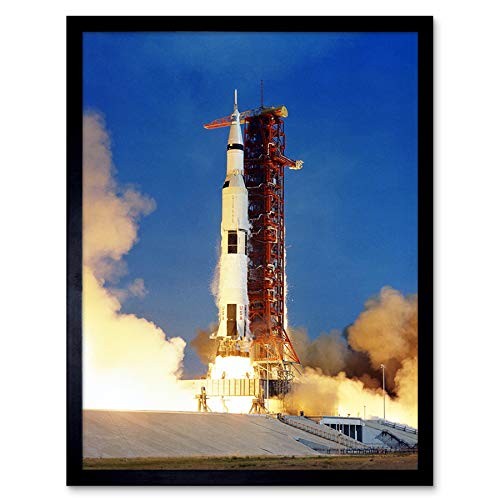 Space NASA Apollo 11 Rocket Launch Lift Off Photo Art Print Framed Poster Wall Decor 12x16 inch Platz Rakete Fotografieren Wand Deko von Artery8