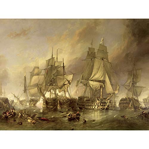 Stanfield The Battle Of Trafalgar Painting Premium Wall Art Canvas Print 18X24 Inch Schlacht Malerei Wand von Artery8