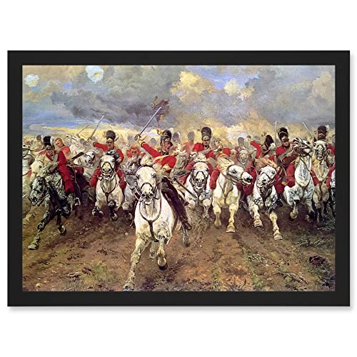 Artery8 Thompson Scotland Forever Battle Waterloo Painting Artwork Framed A3 Wall Art Print von Artery8