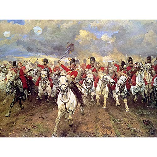 Thompson Scotland Forever Battle Waterloo Painting Large XL Wall Art Canvas Print Schottland Schlacht Wasser Malerei Wand von Artery8