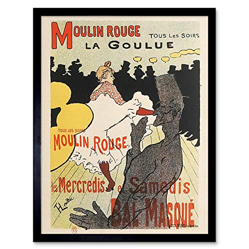 Artery8 Toulouse-Lautrec Dancer La Goulue Moulin Rouge Advert Art Print Framed Poster Wall Decor 12x16 inch Tänzer Werbung Wand Deko von Artery8