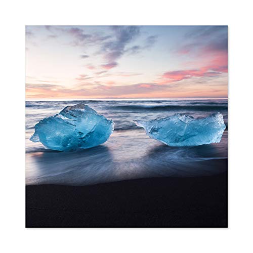 Warby Iceberg Jokulsarlon Iceland Glacier Lagoon Large Wall Art Poster Print Thick Paper 24X24 Inch Krieg Island Wand Poster drucken von Artery8