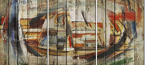 artestock Alba Triptychon, Holz, mehrfarbig, 70 x 50 x 3.4 cm von Artestock