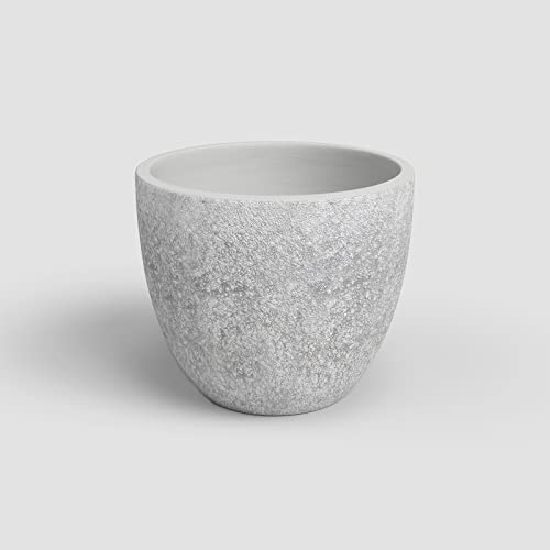 Artevasi Héstia Pot, Blumentopf, Dekorativer Topf, Komplexe Textur, Handgemachte Keramik, Hellgrau, 20cm von Artevasi