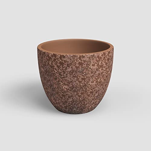 Artevasi Héstia Topf, Blumentopf, Dekorativer Topf, Komplexe Textur, Handgemachte Keramik, Farbe Terracotta, 17cm von Artevasi